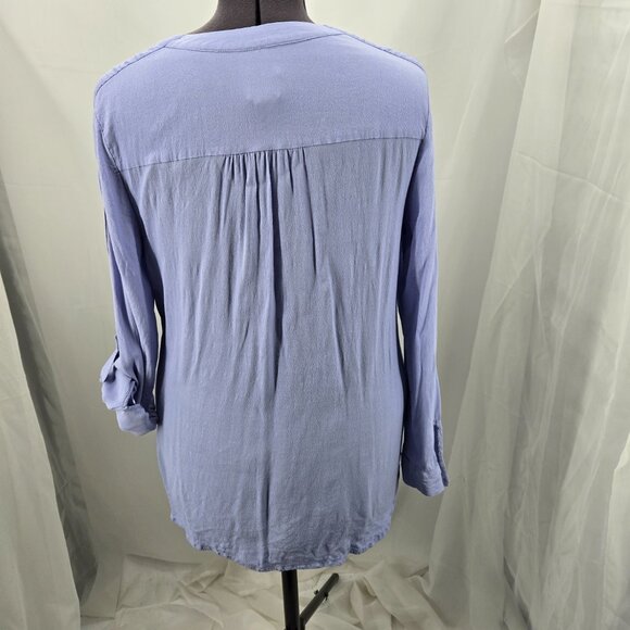 810-49 Chico’s lilac purple V-neck hi-low tunic top Size 2, Large 12 - Picture 6 of 9